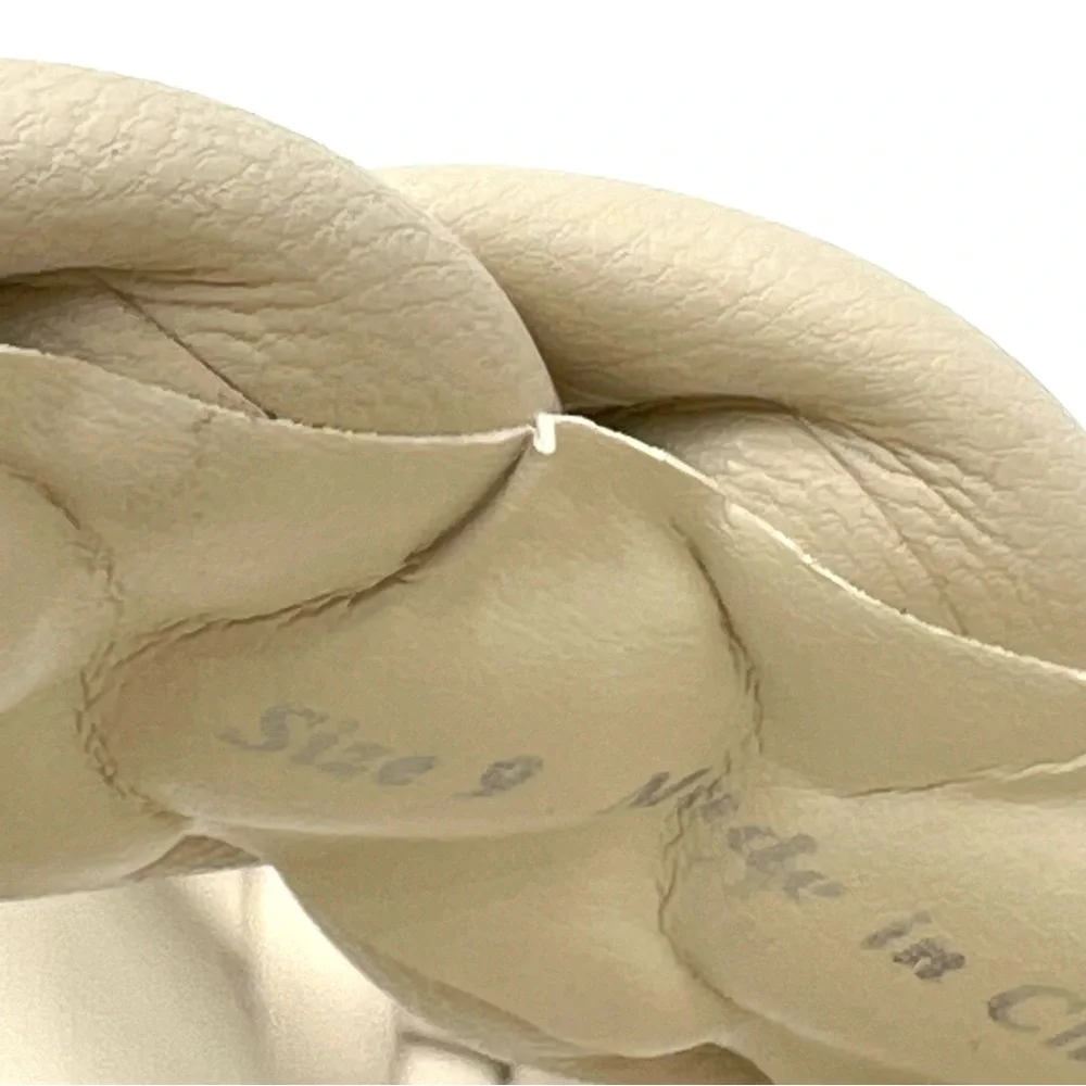Dolce Vita Womens Size 9 Ivory Stella Braided Faux‎ Leather Block Heels Shoes